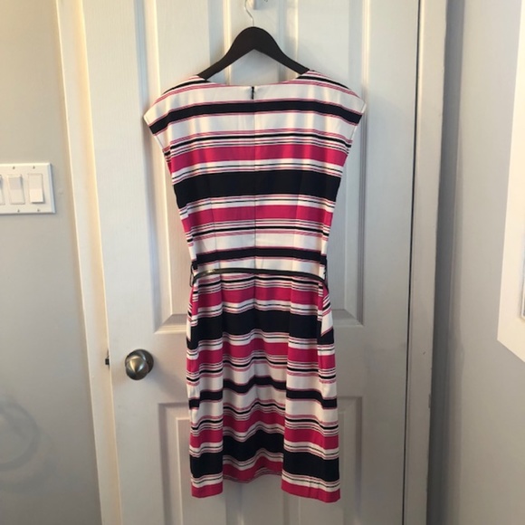 Colourful pink, white and black dress - Picture 2 of 5